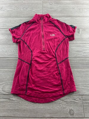 Icebreaker GT 150 Merino Wool Ultralite Women's 1/4 Zip Shirt Pink Size XS