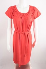 Talbots Petites Women's Dress Sz P Orange Belted Short Sleeve Career Cotton NWT 