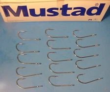 15 Mustad 4/0 O'Shaughnessy Spinnerbait Trailer Stinger Hook Needle Point 91707N