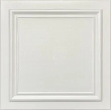 Home Decor, Ceiling Tiles, Glue Up, Foam,20"x20", Stratford R24 WHITE PAINT 8pcs