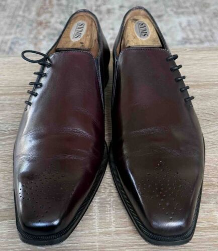 MEZLAN CUSTOM BURGUNDY OXFORDS / SHOES MEN SZ 9 MED - Foto 2 di 8