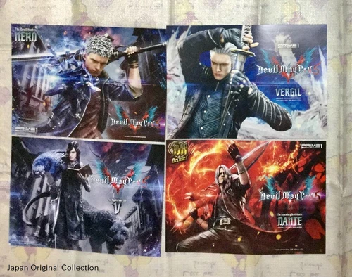 Devil May Cry 5 Flyer Dante Vergil Nero V Set of 4 Prime1 Rare From Japan