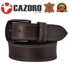 Cazoro Genuine Leather Men Big and Tall Jeans Belt Size 44"- 56", Brown