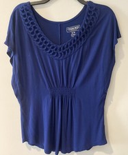 Navy Blue Cherokee Tunic Blouse Size Medium