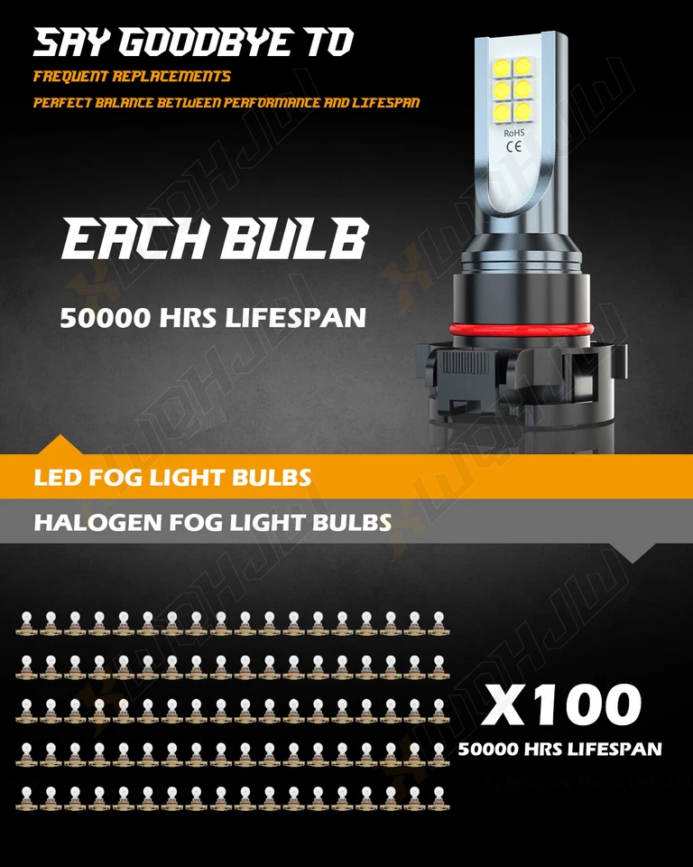 Lâmpadas de neblina de LED 5202/H16 para Chevy Silverado 1500 2500HD 2007-2015 6000K 2X - Imagem 4 de 4