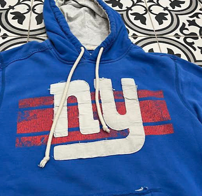 New York Giants NFL Vintage Retro Hoodie Football Sweatshirt Large
