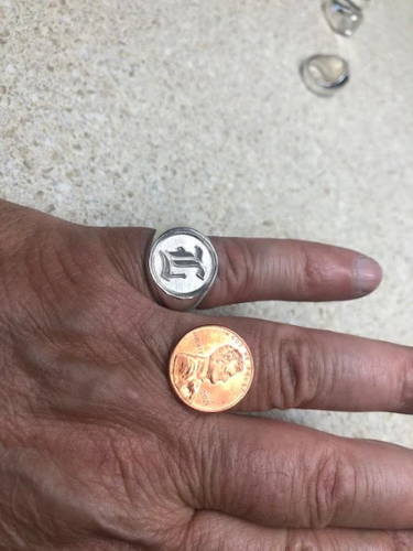 Old English Custom-Made Initial Ring Solid Sterling Silver 925 Sizes 6-12 - Picture 65 of 100