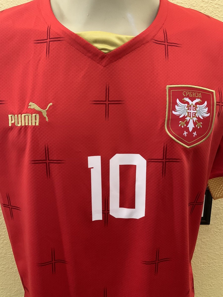 NWT Puma Men's XL Red Serbia Dusan Tadic #10 Qatar World Cup 2022