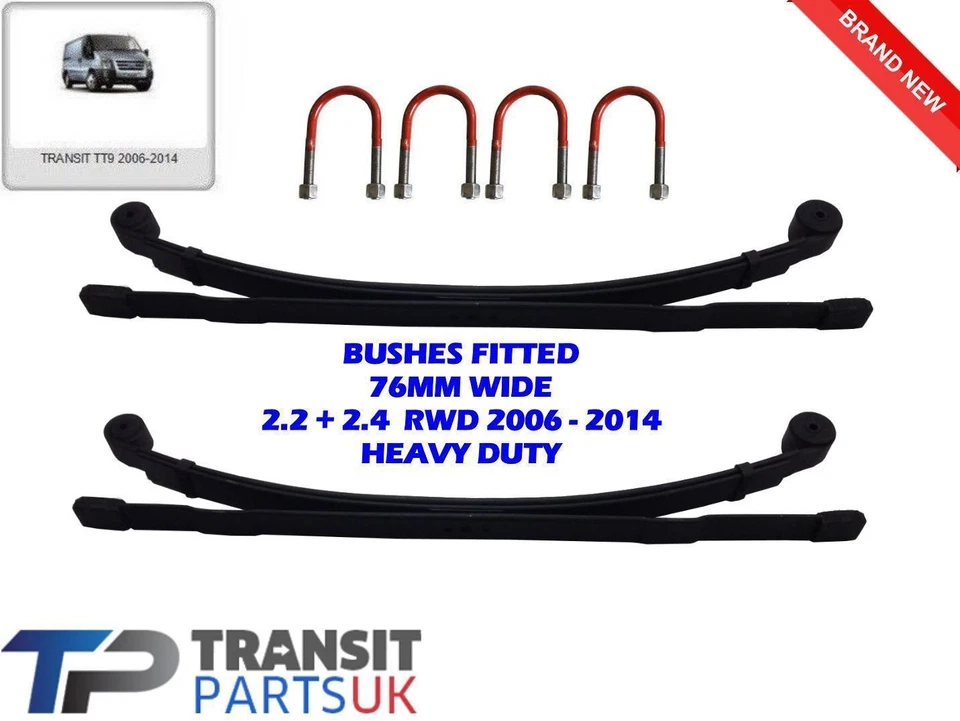 Transit Leaf Springs Mk7 2+1 & Ubolts Ford 2.2 2.4 Rwd 2006-2014 2 Heavy Duty