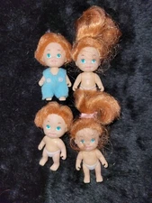 Vintage 1990 Tyco 2.25” Quints baby dolls Redheads 