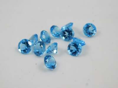 20 Pcs AAA Natural Swiss Blue Topaz Round Cut Faceted Loose Gemstone Size 3MM