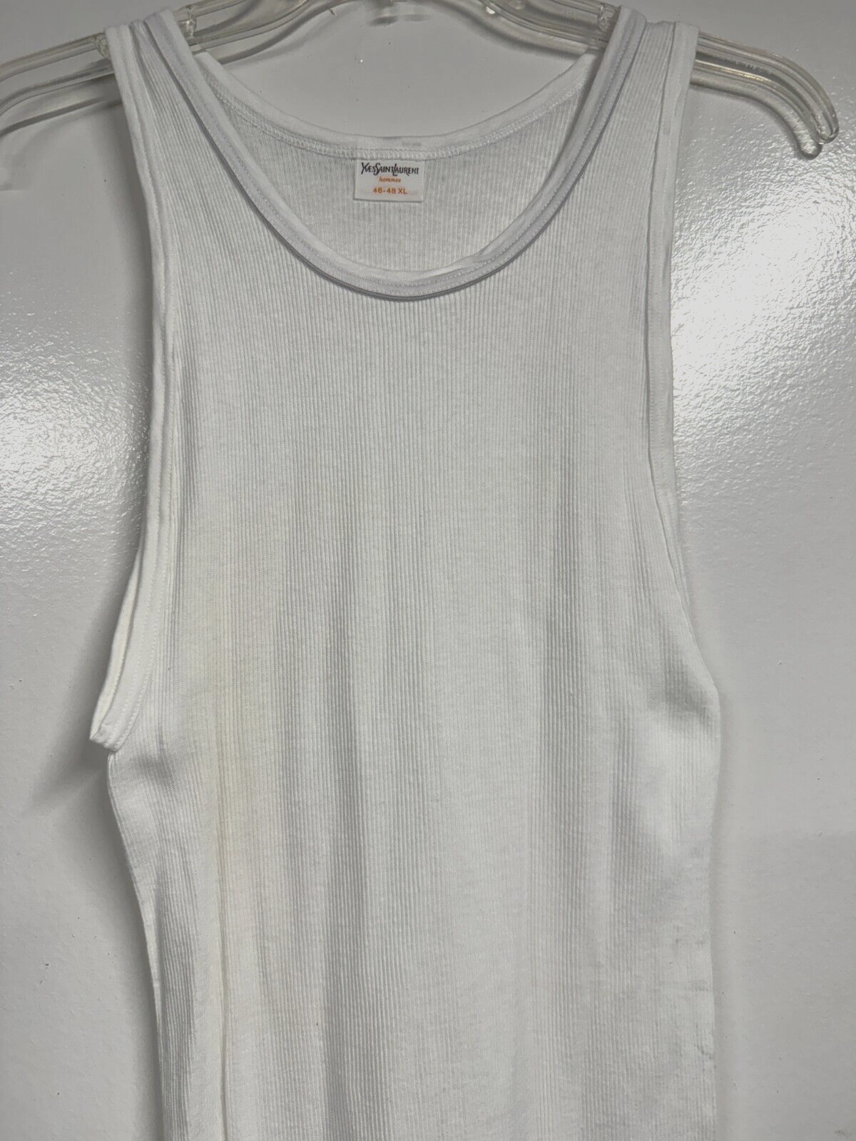 Camicia sportiva uomo Yves Saint Laurent vintage 1981 canotta cotone USA YSL RARA HTF