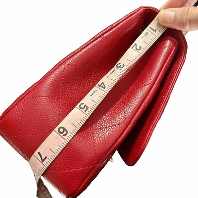 RARE CHANEL 10C Red Jumbo Caviar Leather Single Flap Bag