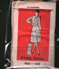 9361 Vintage Mail Order Sewing Pattern 1970s Dress Career 12 Work OOP