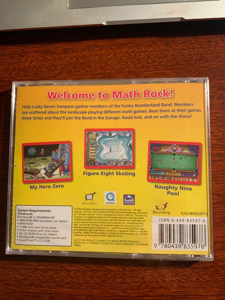 School House Rock! Math Rock Software PC CD-ROM 2005 SEALED - Image 2 of 2