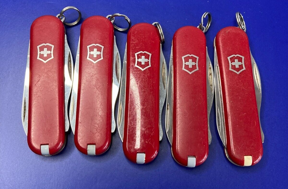 Lot of 5 Victorinox Swiss Army Rally Pocket Knives eBay