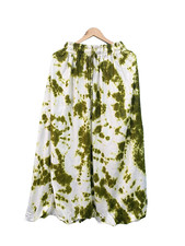 Indian 100 Cotton Rayon Skirt White  Green Skirt Women's Clothing Long Skirt US