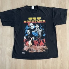 Vintage 90s WCW 4 Four Horsemen Ric Flair Shirt L Black Wrestling