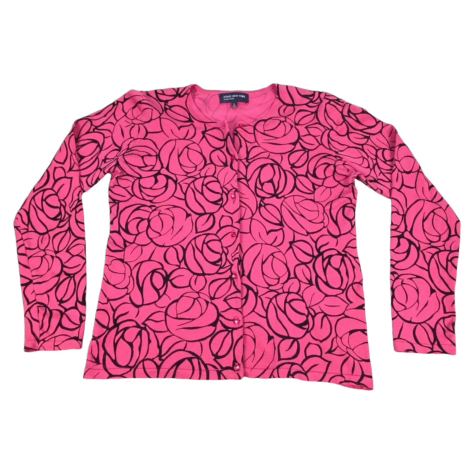 Jones New York 开衫毛衣纯棉女式花卉