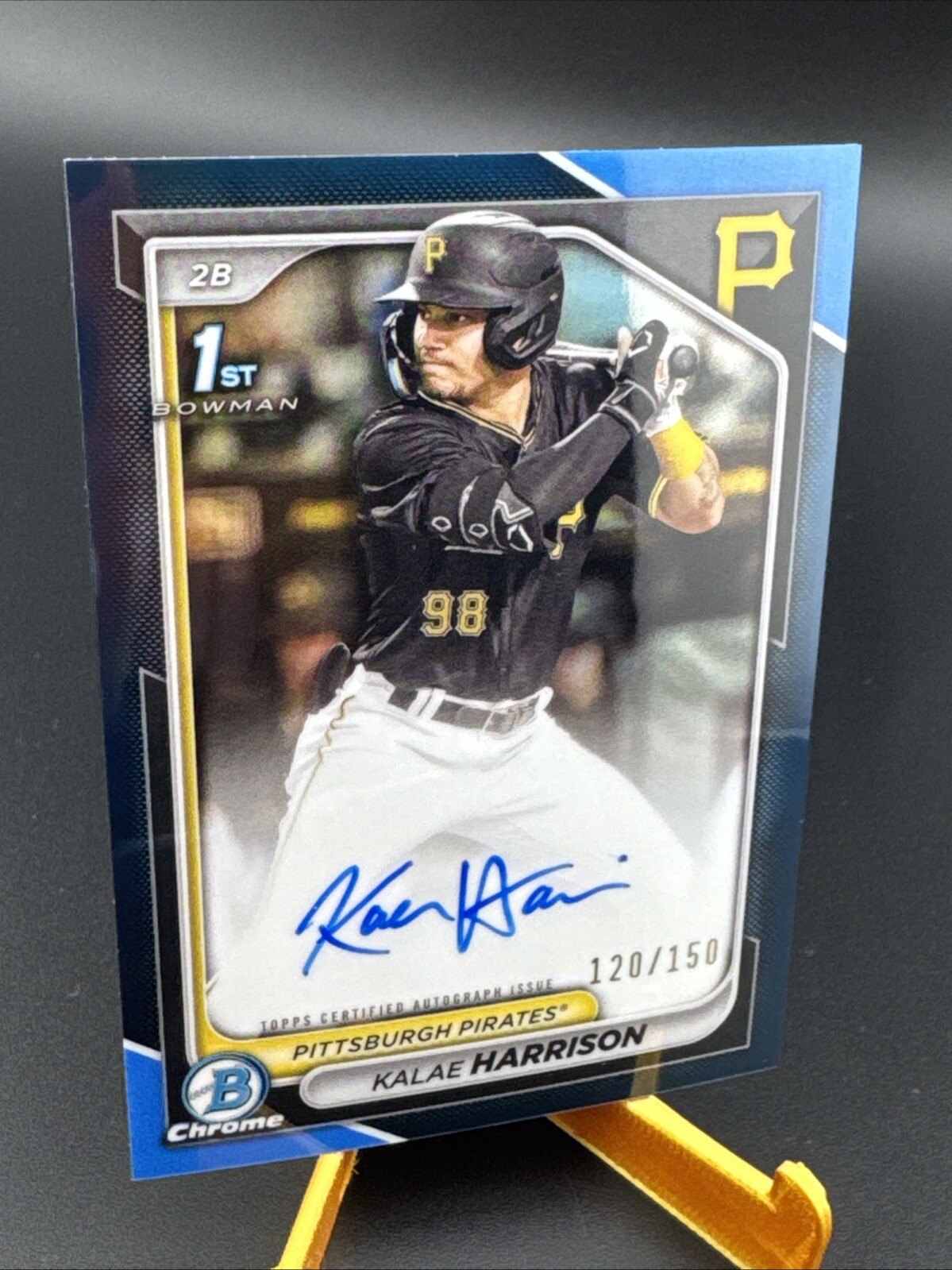 KALAE HARRISON 2024 BOWMAN CHROME 1ST BLUE REFRACTOR AUTO /150 CPA-KH