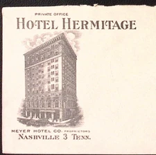 1949 Hotel Hermitage Nashville TN #10 Advertising Cover