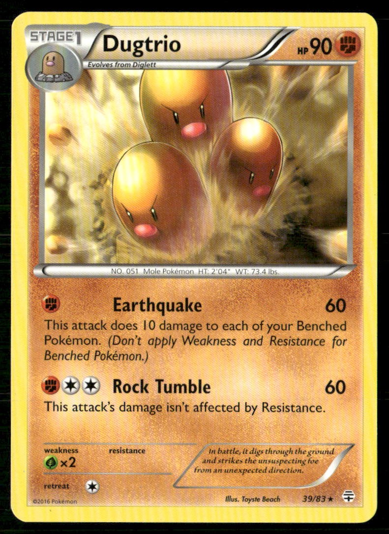 Dugtrio 39/83 Rare Generations Pokemon Lightly Played