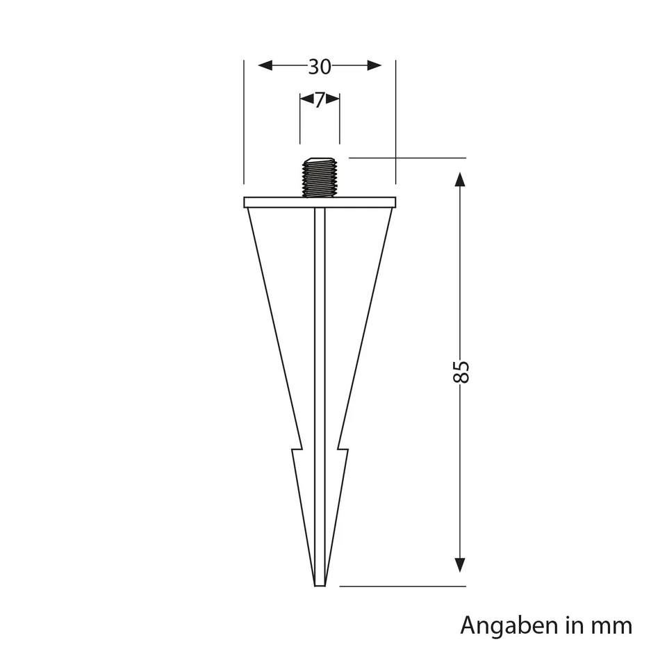 Garten-Erdspieß, für Solar-Pflasterstein BROSLO, schwarz, 8cm, 30mm Ø - Bild 2 von 2