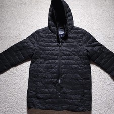 Lands' End Kids Hooded Packable Puffer Jacket XL Black Lightweight Insulated