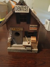 Fish Creek Craft Studio Handmade Dentist Bird House Wood Hanging 8" Collectible