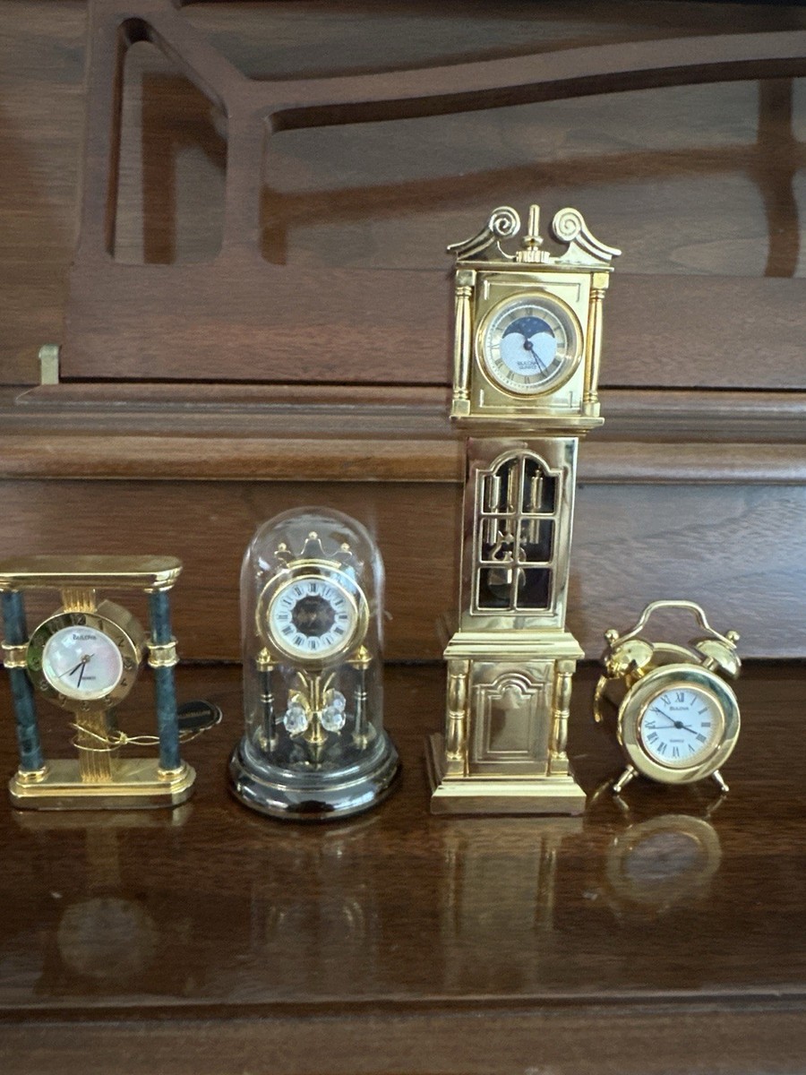 Grandfather Clock Bulova Clock Parts Lot Of 4: Bulova Miniature - Main Image