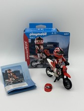 Playmobil 9357 Motorcross-Fahrer Motorrad Dirtbike Moped Ralley Special Plus Set