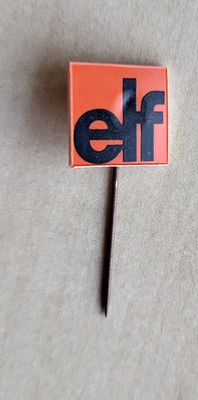 Vintage Kunststoff Elf Tankstelle Logo Öl Kraftstoff Benzin Stick Pin Anstecker
