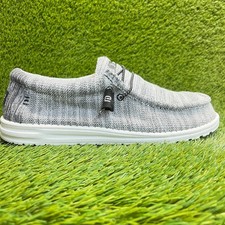 Hey Dude Wally Stretch Yin Yang Mens Size 13 Gray Casual Walking Slip-On Shoes