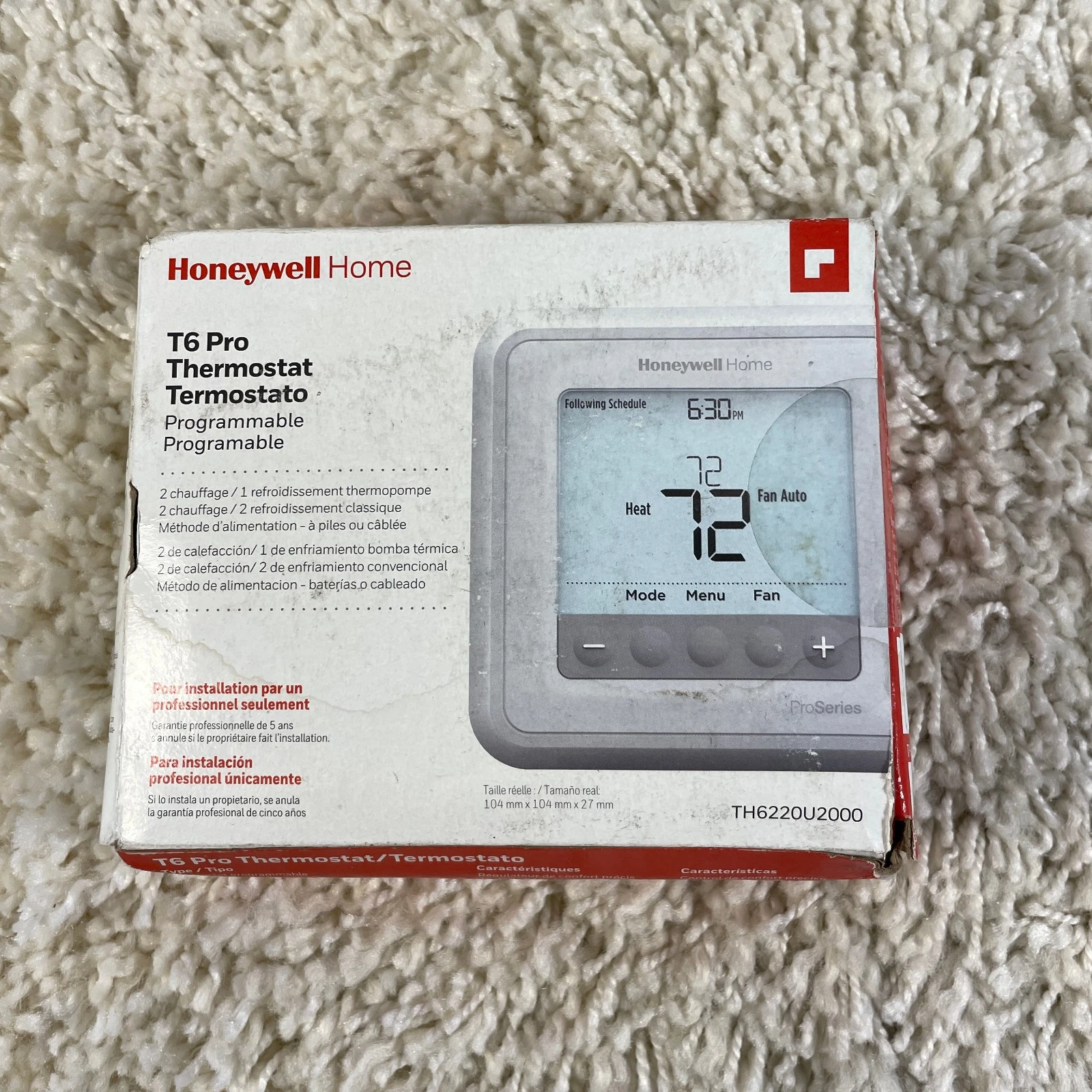 Honeywell Thermostat T6 PRO TH6220U200 NEW In Box