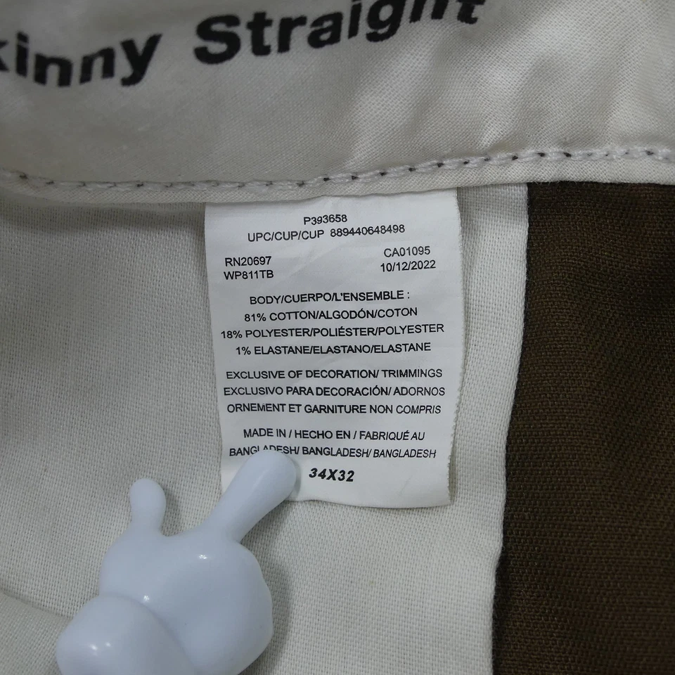 Pantalones Dickies Para Hombre 34x32 Marrón Ajustado Recto Ropa de Trabajo Duradero Doble Rodilla Foto 3 de 4