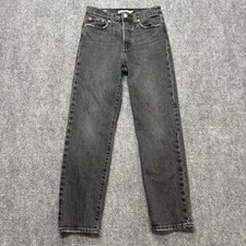 Levis Premium Jeans Womens 24 25x25 Black Wedgie Straight Denim Button Fly