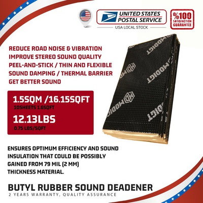 #ad #ad 16sqft Car Sound Deadener Mat Proofing Butyl Insulation Material Kill Noise NEW $45.99
