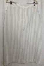 Banana Republic Pencil Long Skirt White Pinstripe Women 8 Business Career NWT