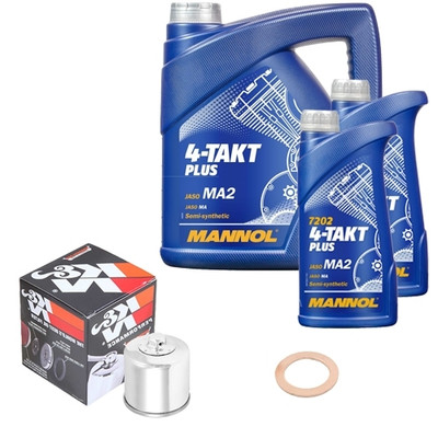 K&N Ölfilter Set MNOL 10W40 6L für Triumph Rocket 2300 III Classic C23XB Bj.2007