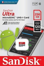 SanDisk Ultra 256GB microSDXC A1 Class 10 120MB/s UHS-I Memory Card with SD Adap