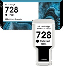 728XL 300ml Matte Black Ink Cartridge for T830 MFP T730 Large Format F9J68A 1PK
