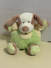 Aurora Baby Green  Yellow Fluffy Puppy Dog Plush Stuffed Animal Lovey You