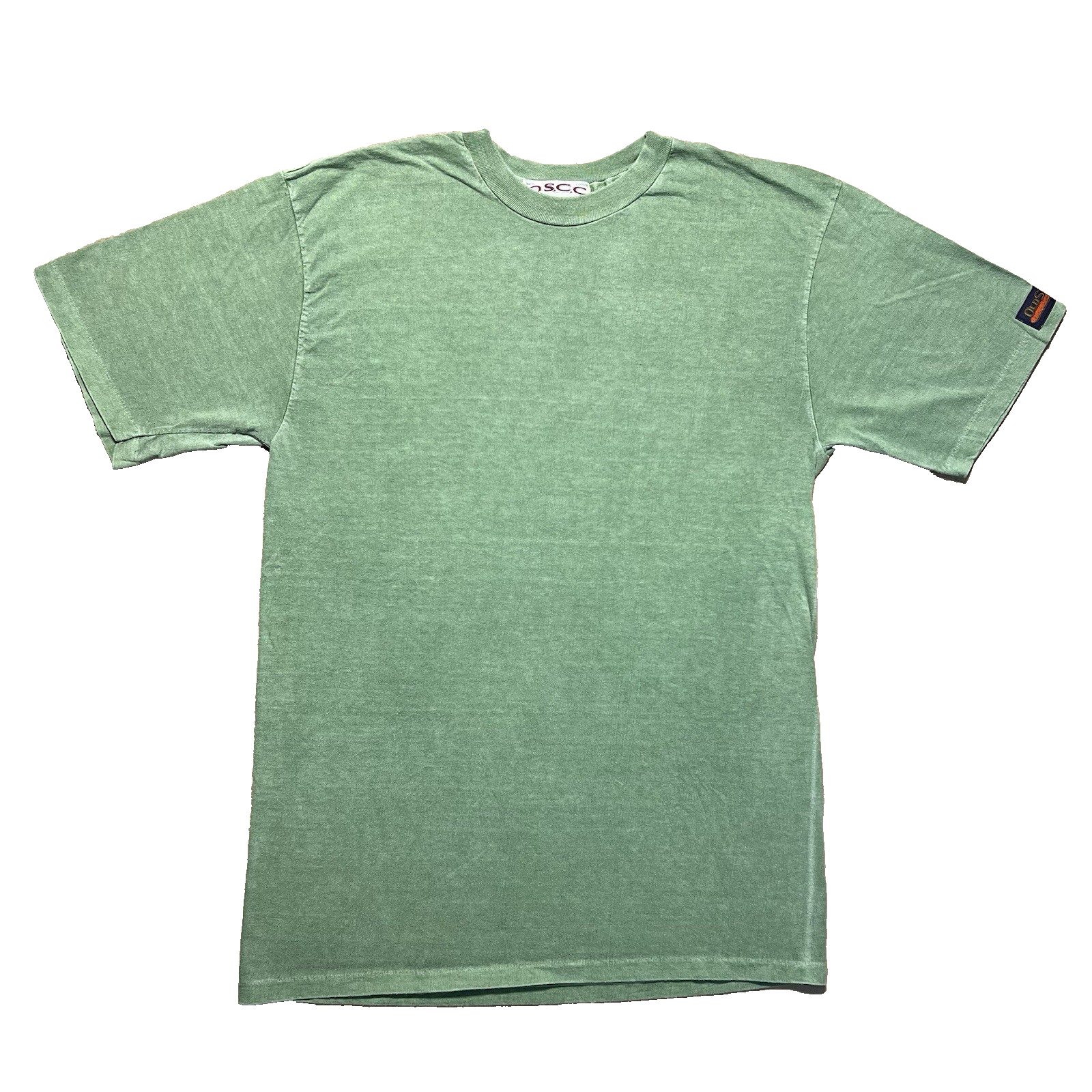 Vintage 90s Blank Shirt M Green Single Stitch Faded Tee OSCC
