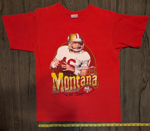 1990 SAN FRANCISCO 49ERS JOE MONTANA #16 VINTAGE SALEM PLAYER T-SHIRT HOF MEDIUM