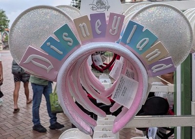 Disneyland Marquee Iridescent Minnie Ears Headband - Pastel New Merch! New pastel Disneyland Marquee Minnie Mouse ears  main image 4