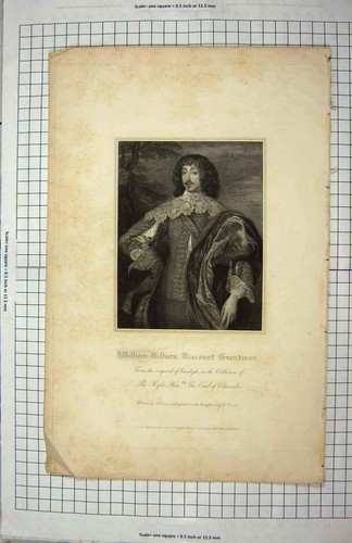Original Old Antique Print William Villiers Viscount Grandison