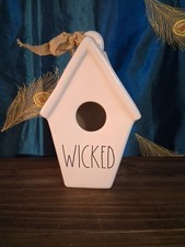 New With Tags Rae Dunn Halloween WICKED Birdhouse With Haunted House On Back