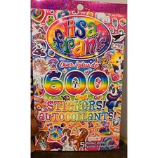 Lisa Frank Sticker Pad, 600 colorful stickers. 5 pages. NEW