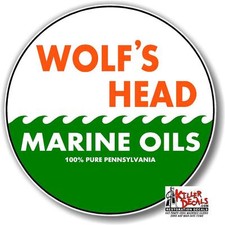 15" WOLF'S HEAD MARINE calcomanía lubster bomba gasolina aceite hombre cueva