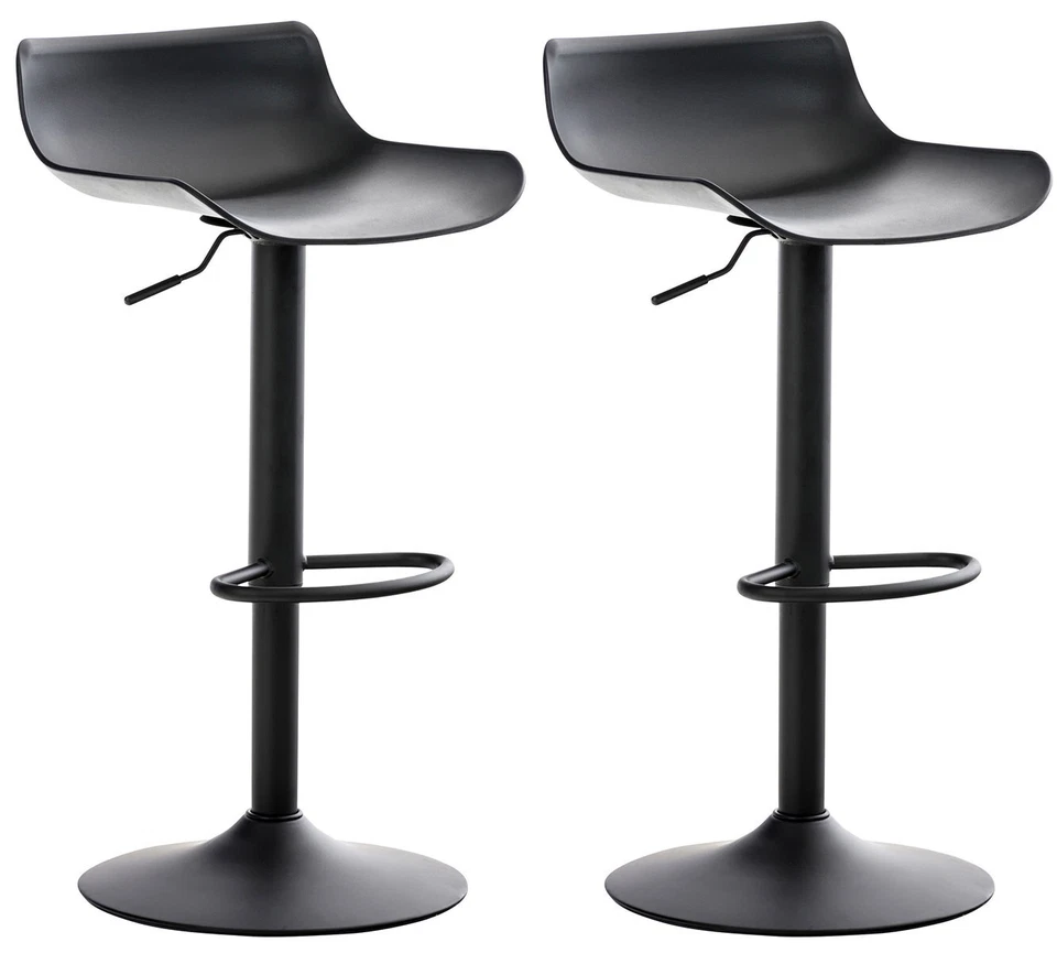 Lot 2 Tabourets de Bar Aveiro en Plastique avec Piètement Trompette en Métal - Photo 1/1